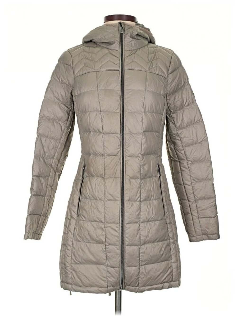 Michael Michael Kors Packable Down Fill Coat Winter Ski Jacket XS Tan Puffer - Picture 2 of 7